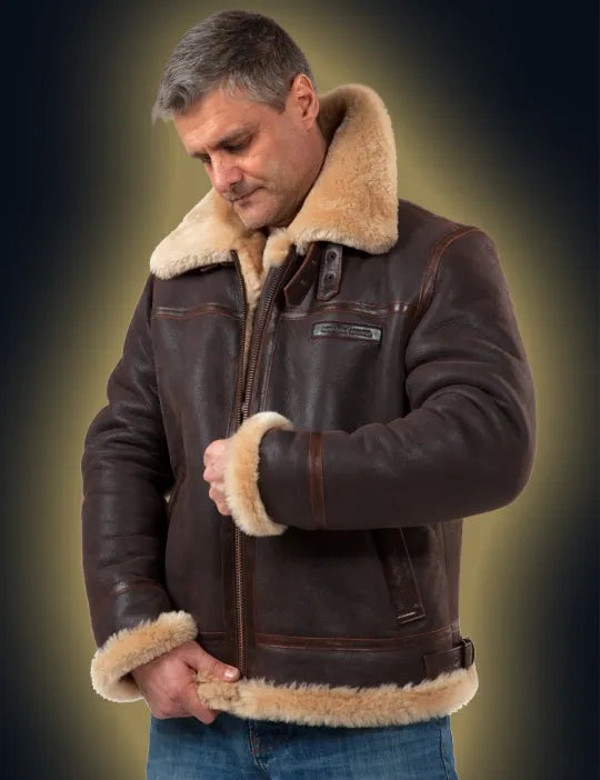 📢📢70 % OFF !!🎅SHEEPSKIN BOMBER JACKET