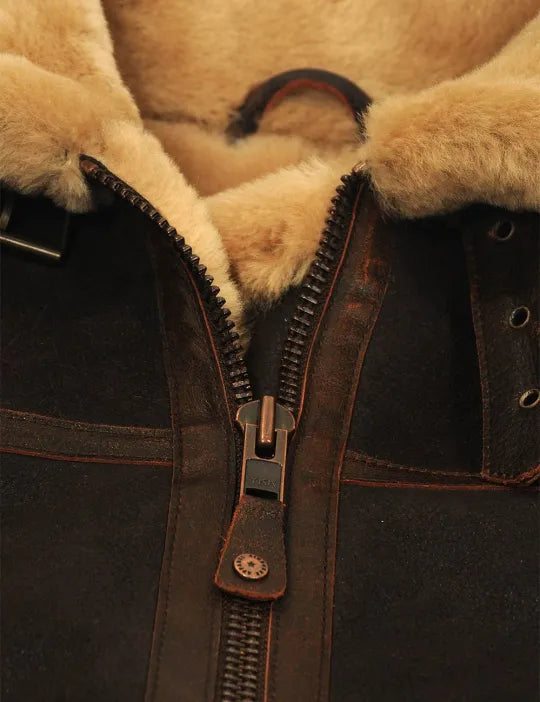 📢📢70 % OFF !!🎅SHEEPSKIN BOMBER JACKET