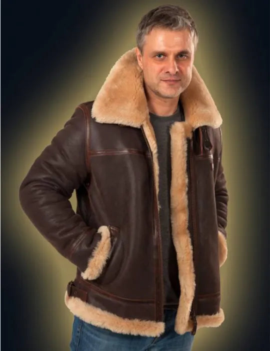 📢📢70 % OFF !!🎅SHEEPSKIN BOMBER JACKET