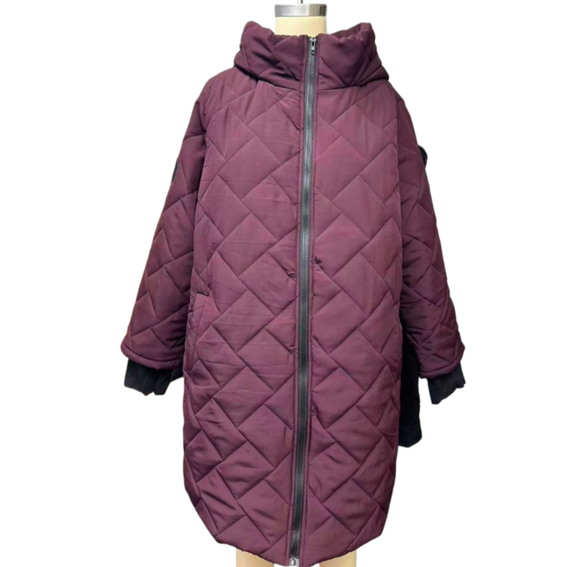 Women's Long Quilted Hooded Puffer Coat