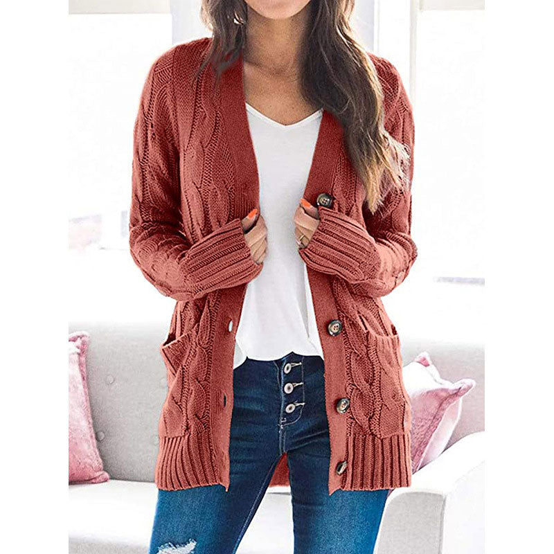 ZESICA Women's Fall Casual Long Sleeve Button Down Open Front Cable Knit Cardigan Sweater Coat