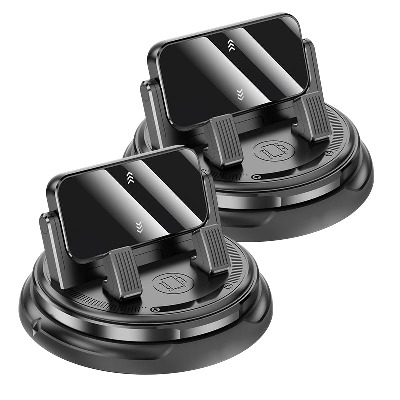 2-in-1 Car Dashboard Cell Phone Mount 360 Rotatable, Anti-Slip Base Safe Navigation Holder for All Smartphones